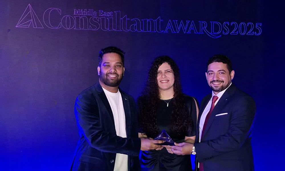 Climatize Team with trophy at ME Consultant Awards 2025